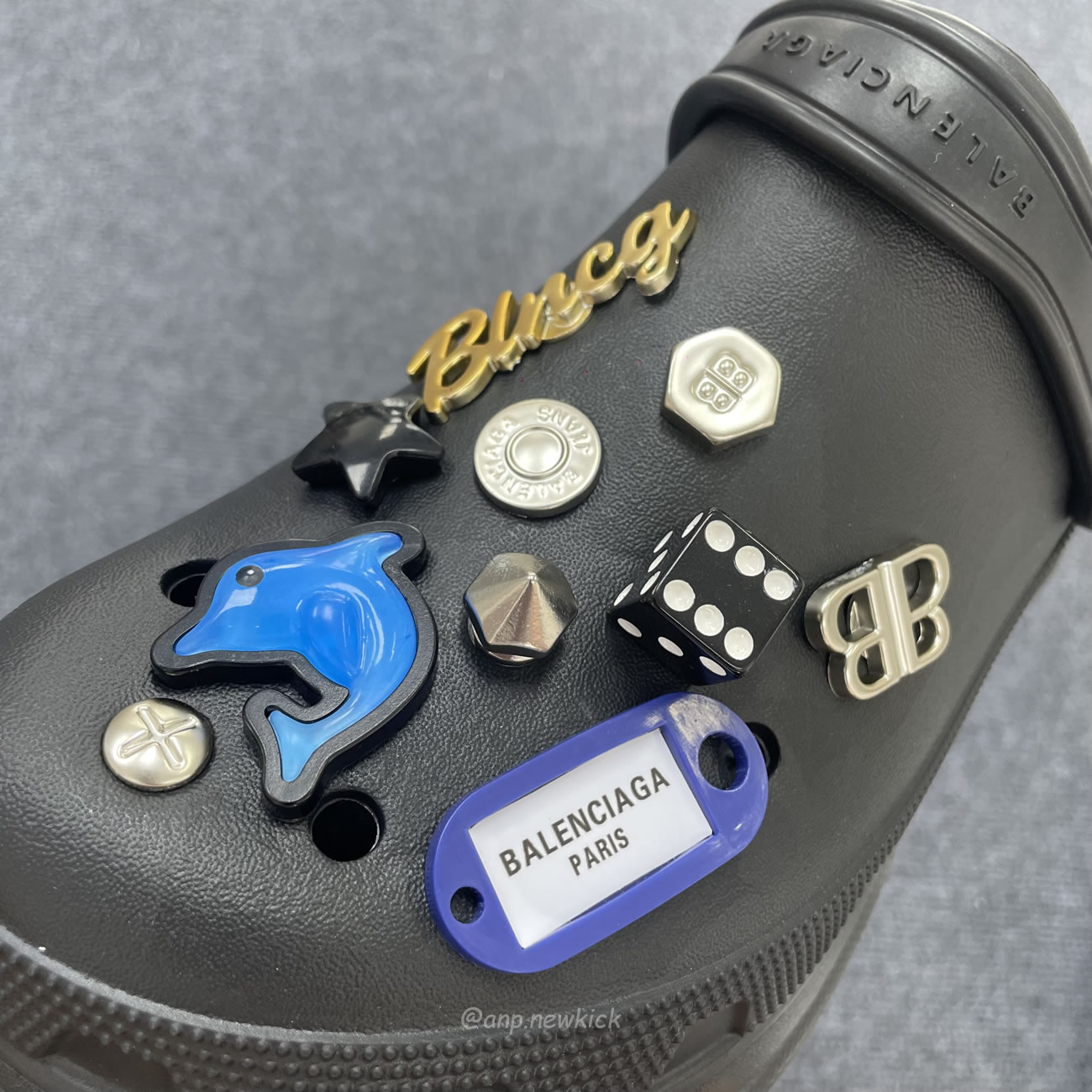 Balenciaga X Crocs Mule Black Silvery Multicolor Jibbitz Womens 720762 W0fow 1000 (4) - www.newkick.org